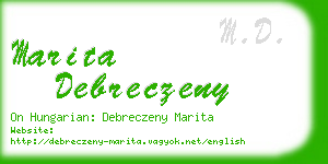 marita debreczeny business card